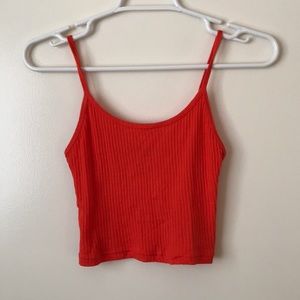 Bright orange crop top